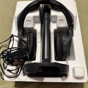 Sony Black Wireless Headphones with Stand